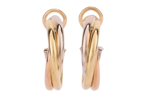 Lot Cartier - A pair of Trinity hoop earrings,...
