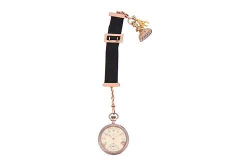 Lot 140 - An Omega pocket watch with gilt fobs; the...