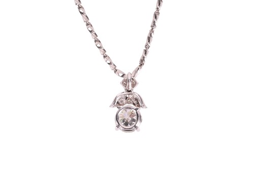 Lot 191 - A diamond pendant on chain, the pendant...