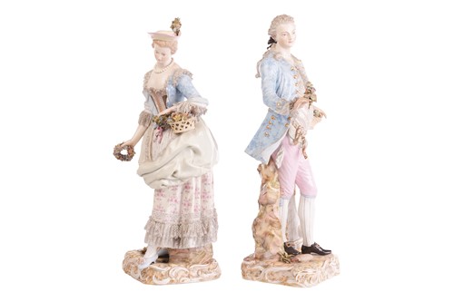 Lot Meissen: a pair of large and fine porcelain...