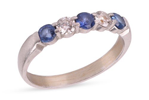 Lot A sapphire & diamond five stone ring,...