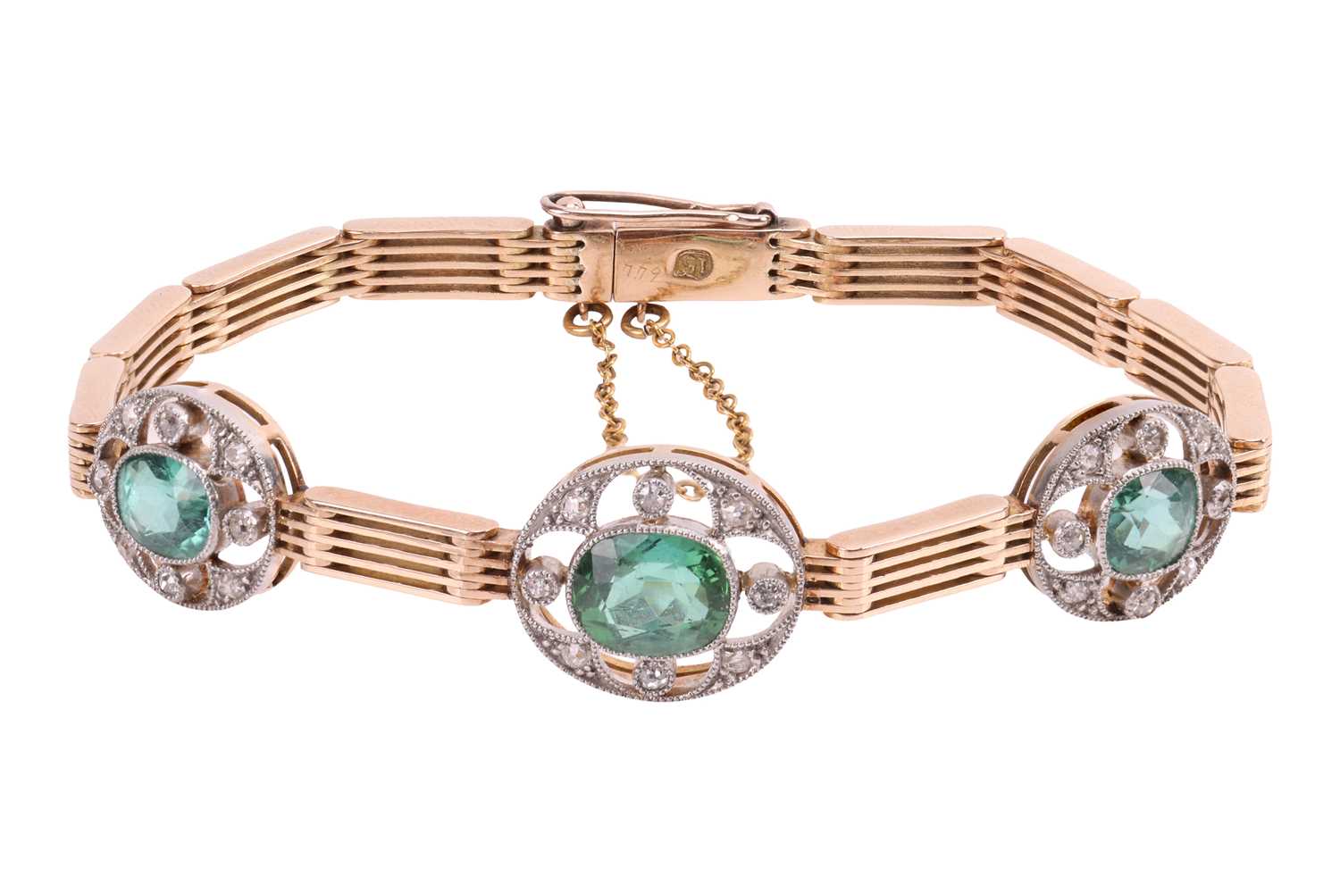 Lot A Belle Époque link bracelet set with...