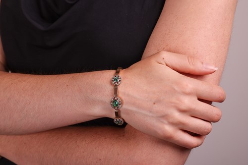 Lot A Belle Époque link bracelet set with...