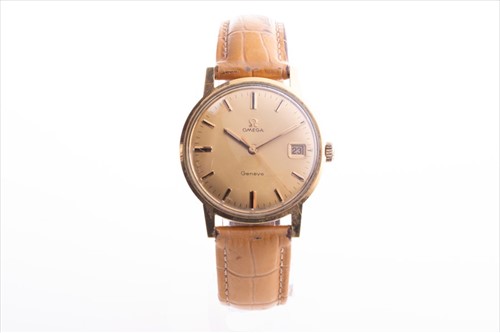 Lot 348 - An Omega gold capped mechanical wristwatch the...