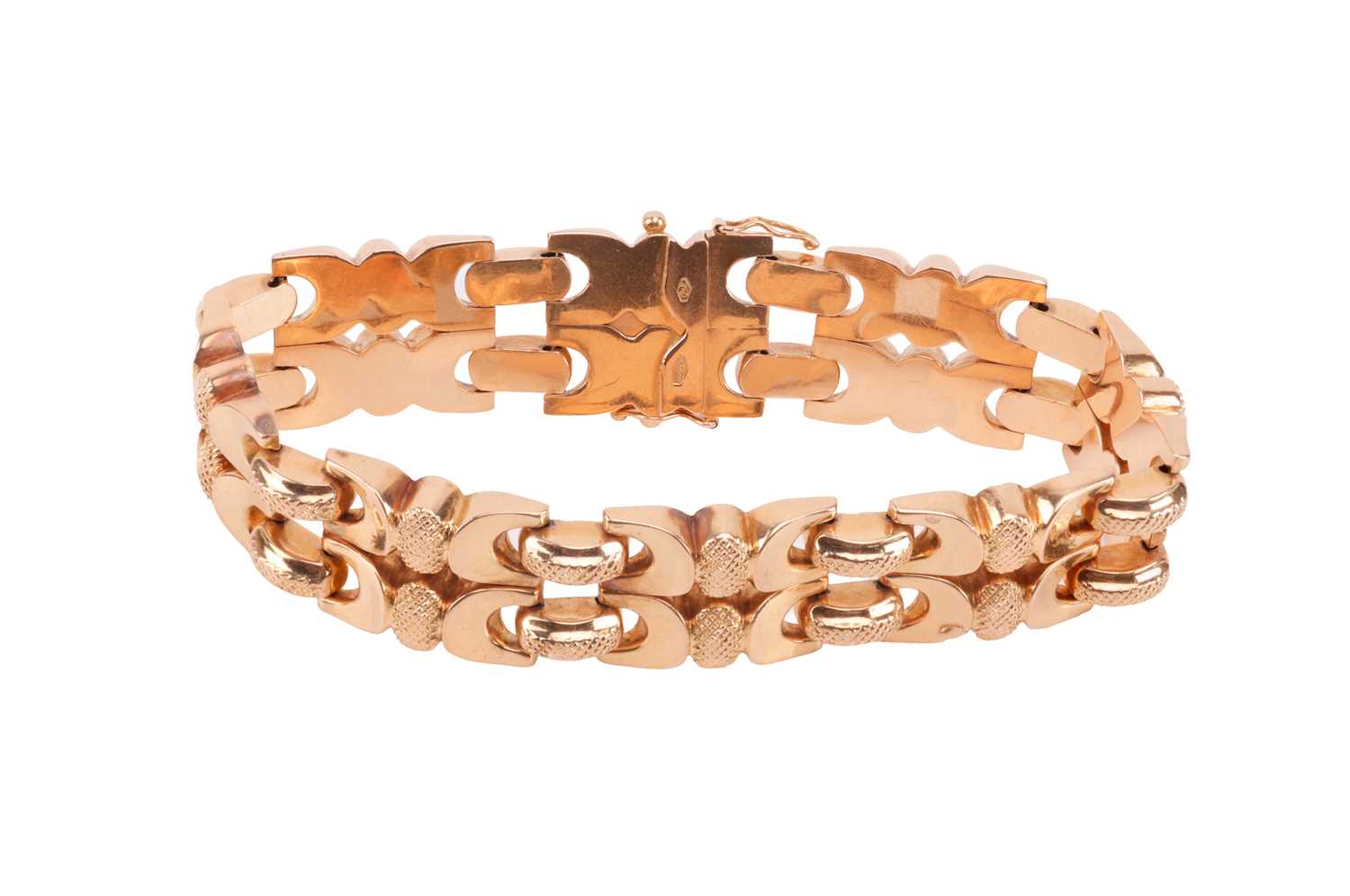 Lot A Mid-Century link bracelet, comprising two...