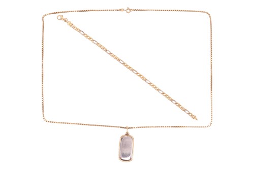 Lot 36 - A two-toned pendant on chain, together with a...