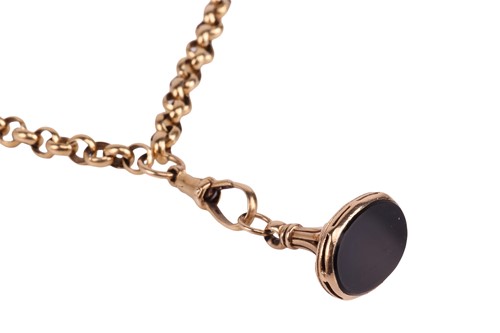 Lot A belcher chain and fob seal, the closed...