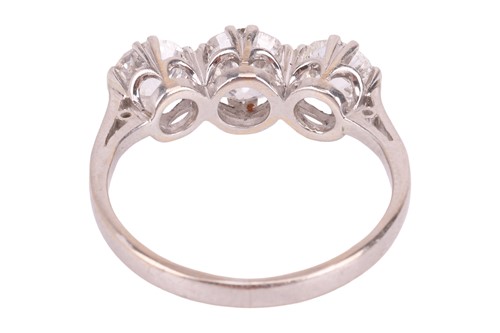 Lot An old-European cut diamond trilogy ring,...